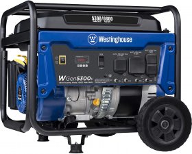 Westinghouse WGen5300v Portable Generator with 120/240 Volt Selector 5300 Rated 6600 Peak Watts Gas Powered, CARB Compliant, RV and Transfer Switch Ready