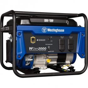Westinghouse Portable Generator Outdoor Power Equipment WGen2000 Gas Powered 2000 Rated 2500 Peak Watts, CARB Compliant